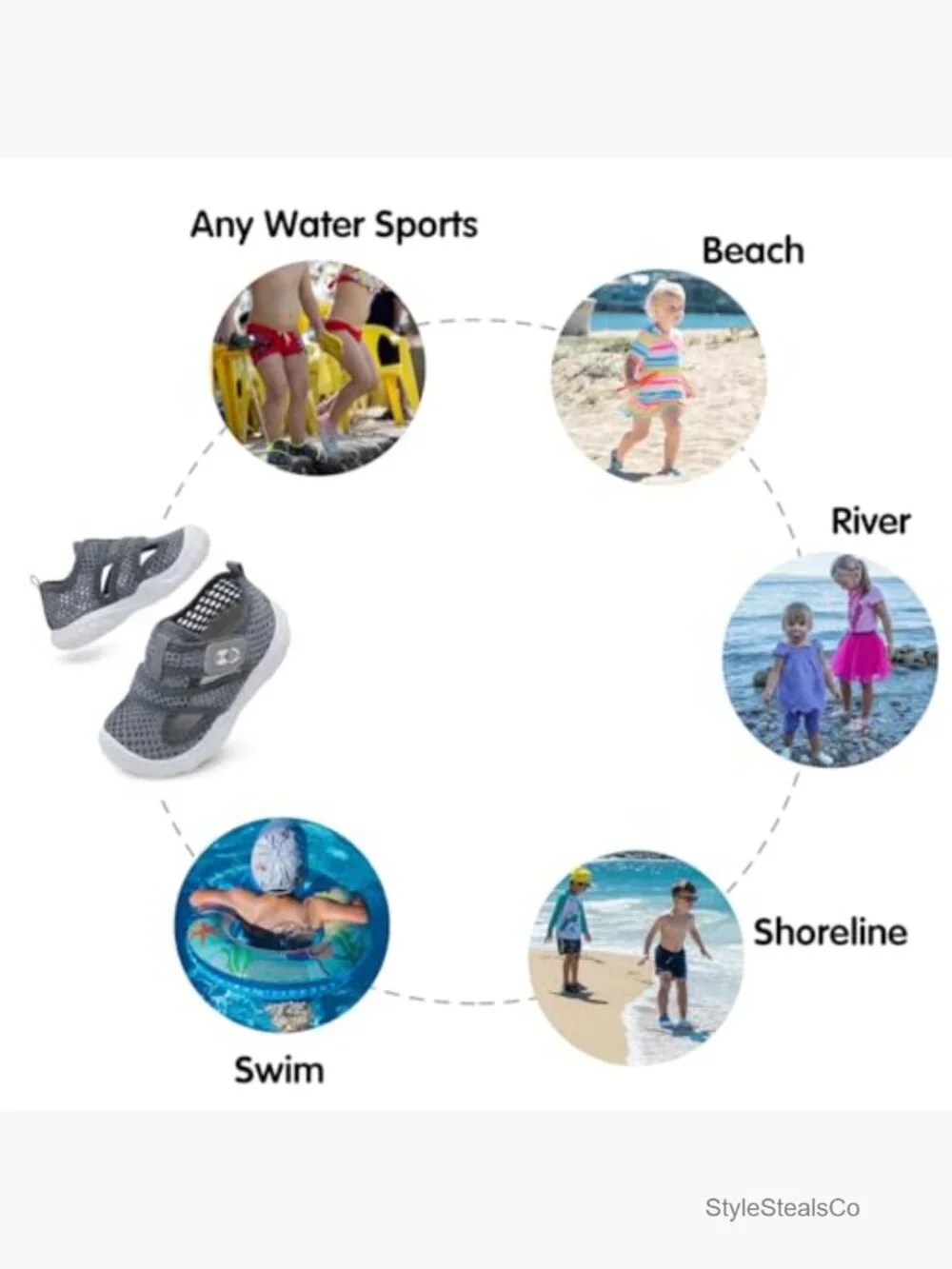Toddler Water Shoes Quick-Dry Barefoot Sandals for Beach Pool